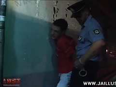 Cute boy taken into custody by an older gay cop