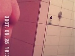 cute hotie caught spycam voyeur showers locker