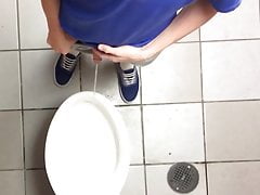Nicely circumcised teen pees clear