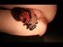 Prostate Anal Orgasms in Chastity Pierced Cock cums multiple